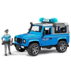 BRUDER® 02597 Land Rover Defender Polizeifahrzeug mit Polizist und Ausstattung