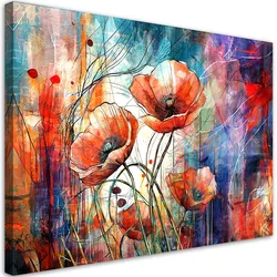 LEINWANDBILD Abstrakte Mohnblumen 100x70cm