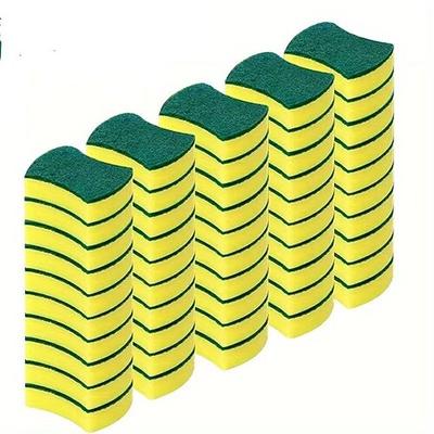 50 Reinigungsschwämme, multifunktionale, doppelseitige, langlebige, kratzfeste Scheuerschwämme für die Haushaltsreinigung, den Geschirrspülvorgang und den Einsatz in der Premiumküche, äußerst