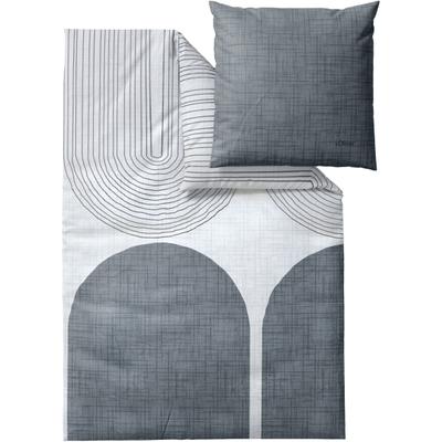 Bettwäsche S.OLIVER "Satinbettwäsche s.Oliver", grau, B/L: 135cm x 200cm, 1 Stk., 1 Stk., Mako-Satin, B/L: 80cm x 80cm, 2, Mako-Satin, Obermaterial: 100% Baumwolle, Bettwäsche, Bettwäsche, mit modernem Design-Statement