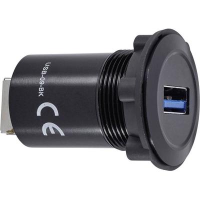 TRU Components USB-09-BK USB-Einbaubuchse 3.0 Buchse, Einbau Inhalt: 1St.