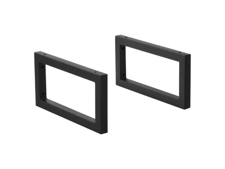 Lot de 2 Supports Muraux DIY en Acier 40 x 20 cm Noir Mat