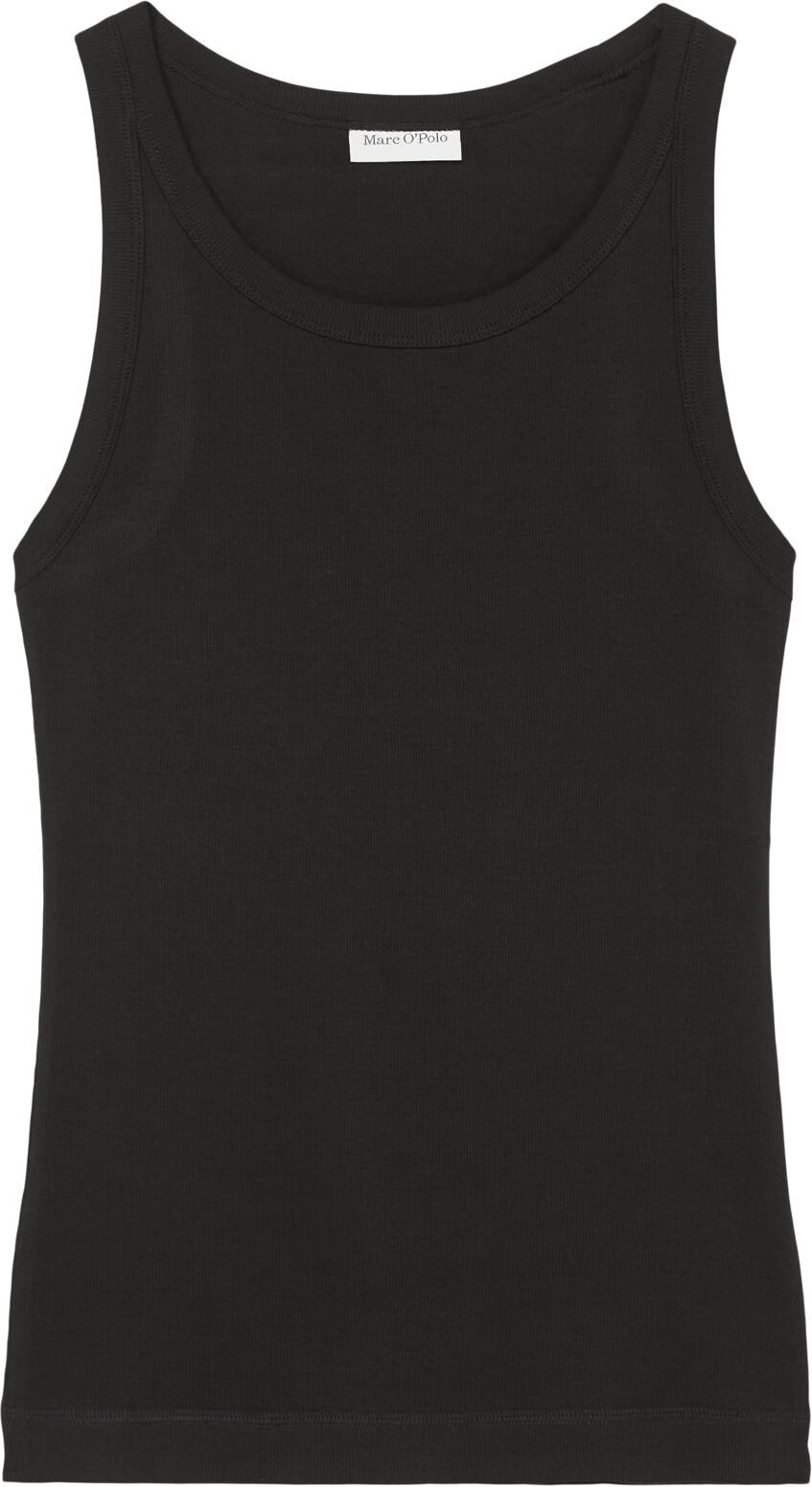 Marc O' Polo Tanktop MARC O'POLO DENIM, Damen, Gr. XS, schwarz, Rippware, Obermaterial: 94% Baumwolle, 6% Elasthan, sehr figurbetont hüftlang, Rundhals, Tops Tanktop, im schlichten Basic Look schwarz XS