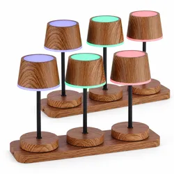 6x LED Tischlampe Innen AußenTouchdimmer Memory Akku Flammeneffekt IP54 H 20cm