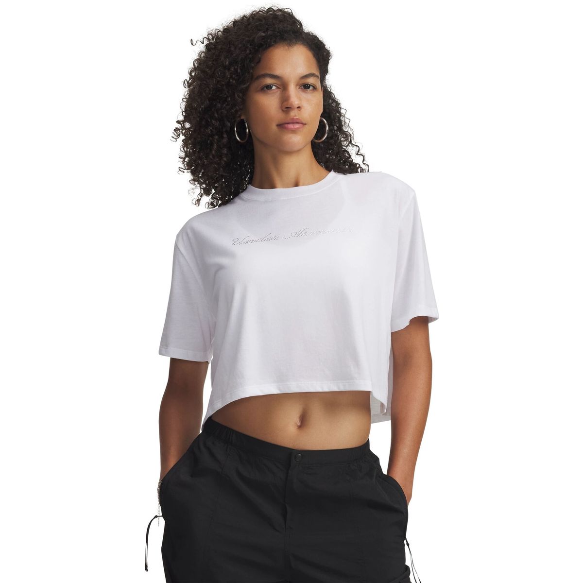 Under Armour W WM Crop SS white white (100) L 6010588-100-LG