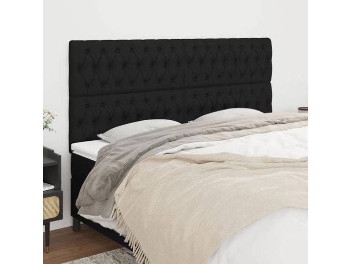 Tête de Lit Meubles de Chambre à Coucher Accessoires de Lit Simple Têtes de Cadre de Lit Intérieur Noir 180x7x118/128 3116684