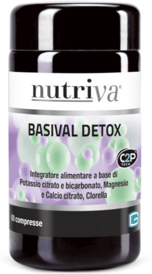 Nutriva Basival Detox Integratore Alimentare 60 Compresse Vegane, Senza Glutine e Lattosio