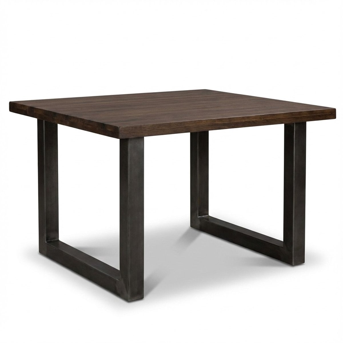 Industriële bartafel van vurenhout en zwart staal met U-frame, 140 x 100 cm
