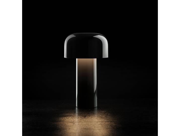 Bellhop LED-Akku-Tischlampe schwarz, 21cm, dim., IP54 - Flos - Wohnzimmer - Design - Kunststoff - Rund