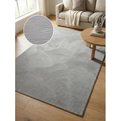 Teppich CALVIN KLEIN HOME "Essential, Designerteppich, Wellendesign", grau, B:80cm H:7mm L:150cm, Kunstfaser, Teppiche, Teppich, modern, elegantes Muster, Wohnzimmer, Schlafzimmer, Esszimmer