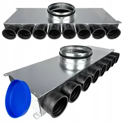 Lüftungsverteiler Verteilerkasten 8x75 Ø160 Wohnraumlüftung Luftverteiler E-KRR-8X75/160-OC (0+8+0)