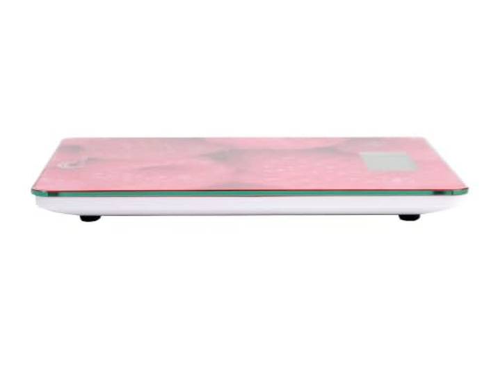 LITTLE BALANCE 8102 Slim - Balance de cuisine électronique - 5 kg/1 g - Plateau en verre trempé - Design extra-plat - Décor Framboises