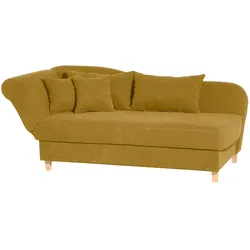 RECAMIERE mit Armteil links klappbar Katia Bezug Veloursstoff Buche natur / mais