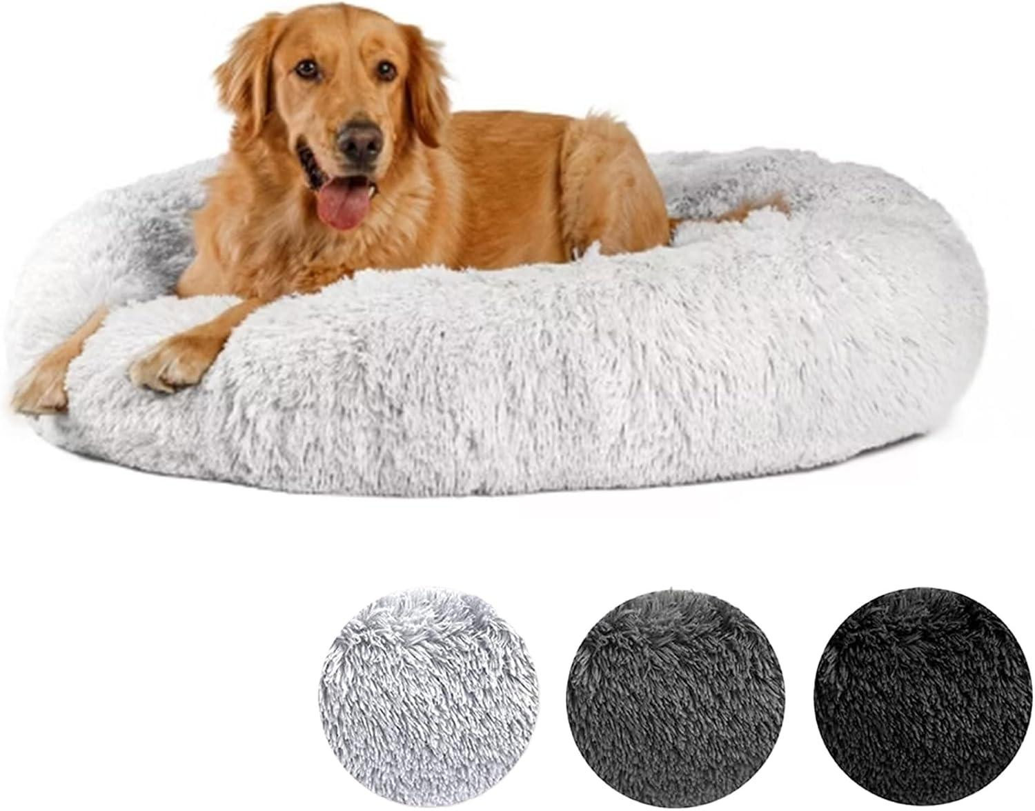 Merkloos Hondenbed Donut Grijs - Wasbaar en comfortabel hondenbed - Breedte: 60 cm