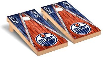 Skip's Garage Edmonton Oilers NHL Triangle Cornhole Board Set
