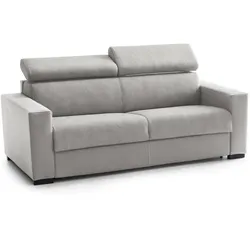 Dmora Festes Sofa Leila, 2-Sitzer-Sofa, 100% Made in Italy, Sofa-Wohnzimmer, aus gepolstertem Stoff, Cm 180x95h85, Grau