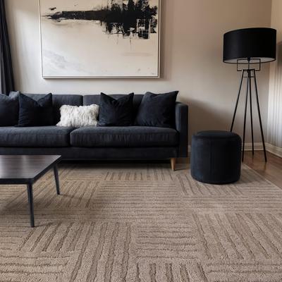 World Rug Gallery Basket Weave Power Loomed Soft Shag High-Low Indoor Area Rug