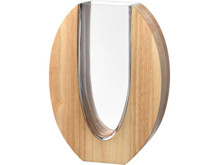 Dekovase LEONARDO Vase LEGNO , braun, B:20,5cm H:28cm T:7cm, Glas, Vasen, Dekovase