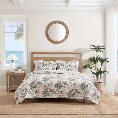 Tommy Bahama Island Orchid Botanical Reversible Cotton Bedding (Pink, 3 Piece Set)