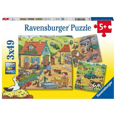 Puzzle Ravensburger Viel los auf dem Bauernhof 3 X 49 Teile