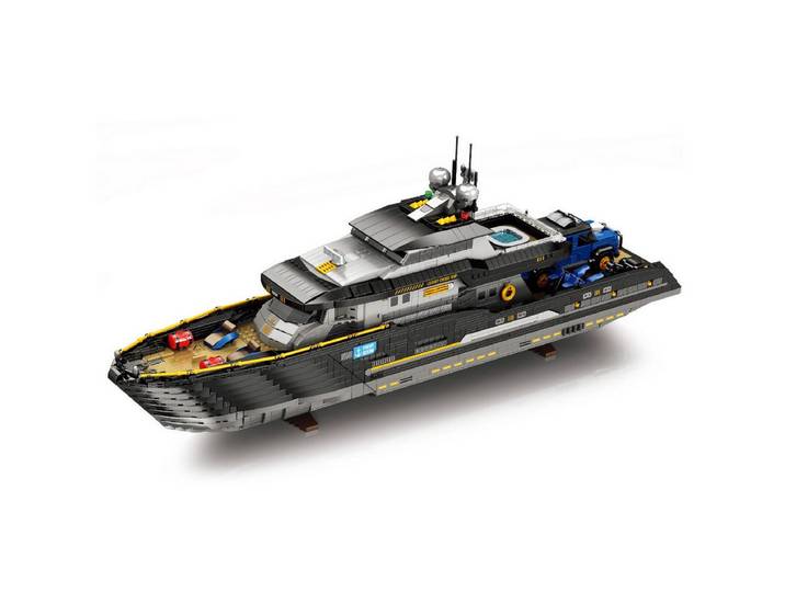 Reobrix 66103 Luxus Yacht Spielbausteine, (Konstruktionsspielzeug, 4421 St., Bauset), 75 cm großes Yacht Displaymodell