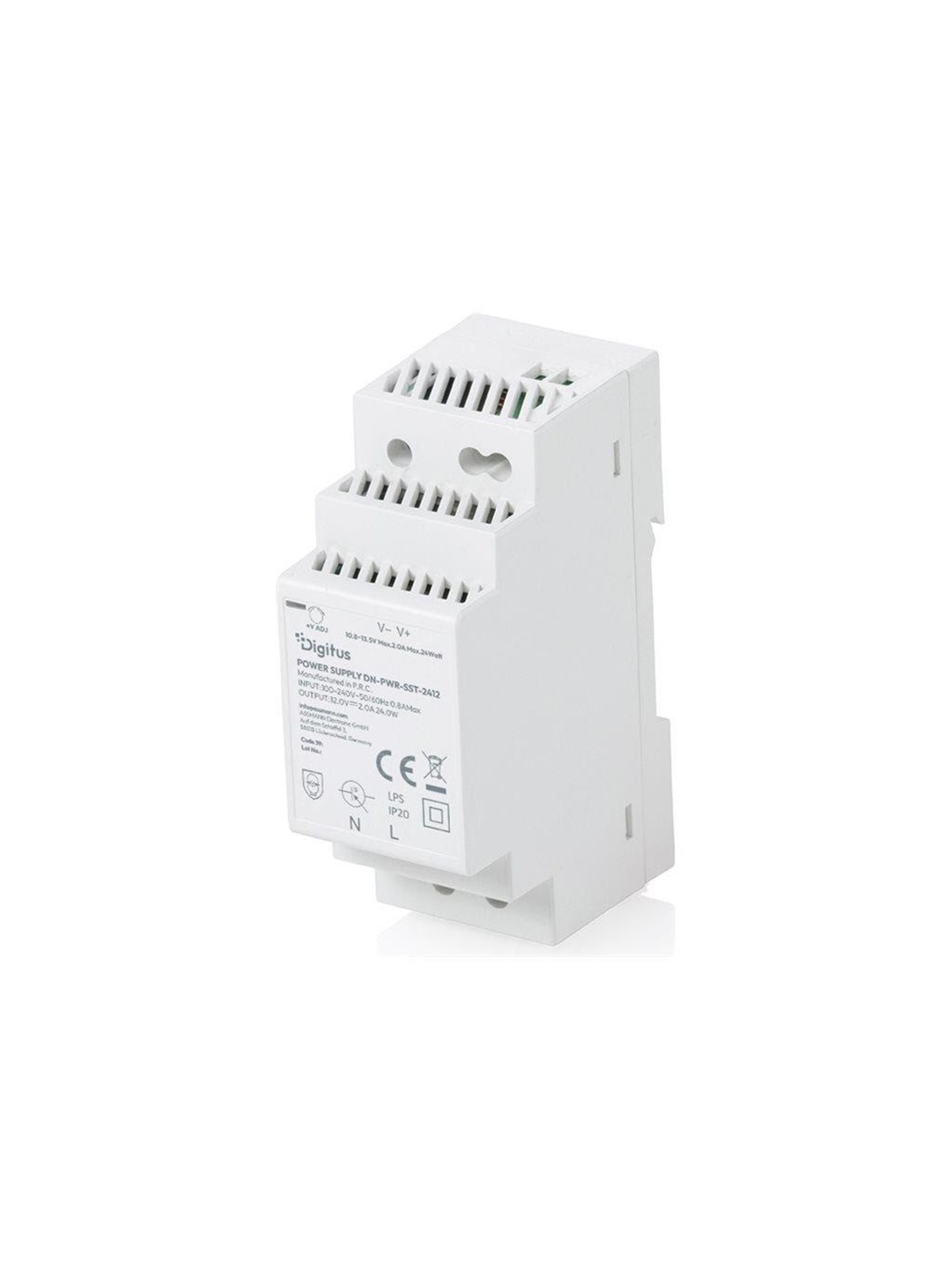 DIGITUS - power supply - 12 V step-shape DIN-Rail slim class II - 24 watt Netzteile - 24 Watt - ATX - 80 Plus
