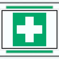 HB-Druck Erste Hilfe Symbol Aufkleber A9 (37x52mm)