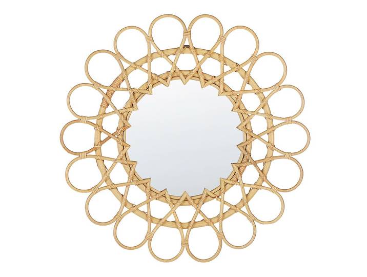 WANDSPIEGEL Rattan natürlich Sonnenform 60 cm Babai