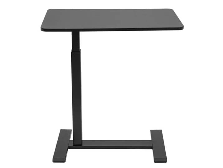 Verstellbarer Nachttisch mit Rollen, 68x36cm, Schwarz Höhenverstellbar 65–102,5 cm, 4 versteckte Rollen, MDF & Eisen, für Bett, Sofa, Büro