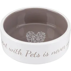4x Trixie Keramiknapf Pets Home 0.3l creme/taupe (30 cl), Futternapf