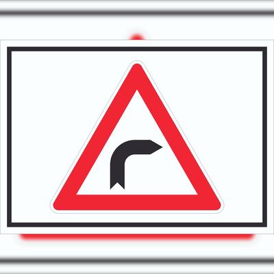 HB-Druck Schild Achtung Kurve rechts Symbol A6 (105x148mm)