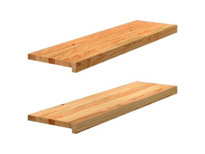 LPERTGFHU Fensterbänke 2 STK. Eiche Massivholz, 90x30x2 cm, Hellbraun Unbehandelte Oberfläche zum Lackieren, Robuste Tischplatte, Innenbereich
