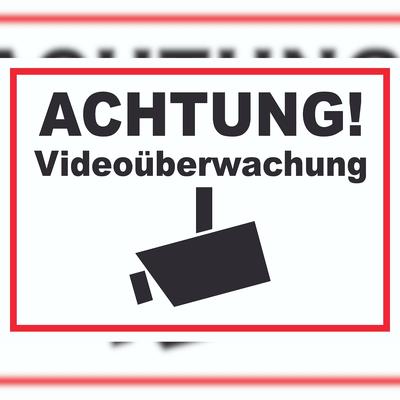 HB-Druck Achtung Videoüberwachung Kameraüberwachung Schild A0 Rückseite selbstklebend