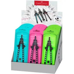 Faber-Castell Schnellverstellzirkel Factory Display, Zirkel, Mehrfarbig