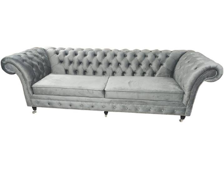 Xlmoebel Chesterfield-Sofa 3-Sitzer Sofa aus Textil, 230 cm, Polster Couch, Sofa 1 Teile, Made in Europa