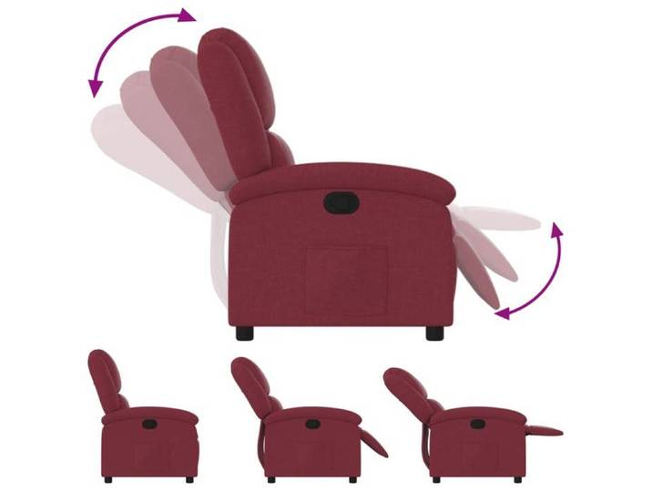 Elégant Siège relax/Chaise de salon Rouge - Fauteuil inclinable Rouge bordeaux Tissu PRO8443454406203