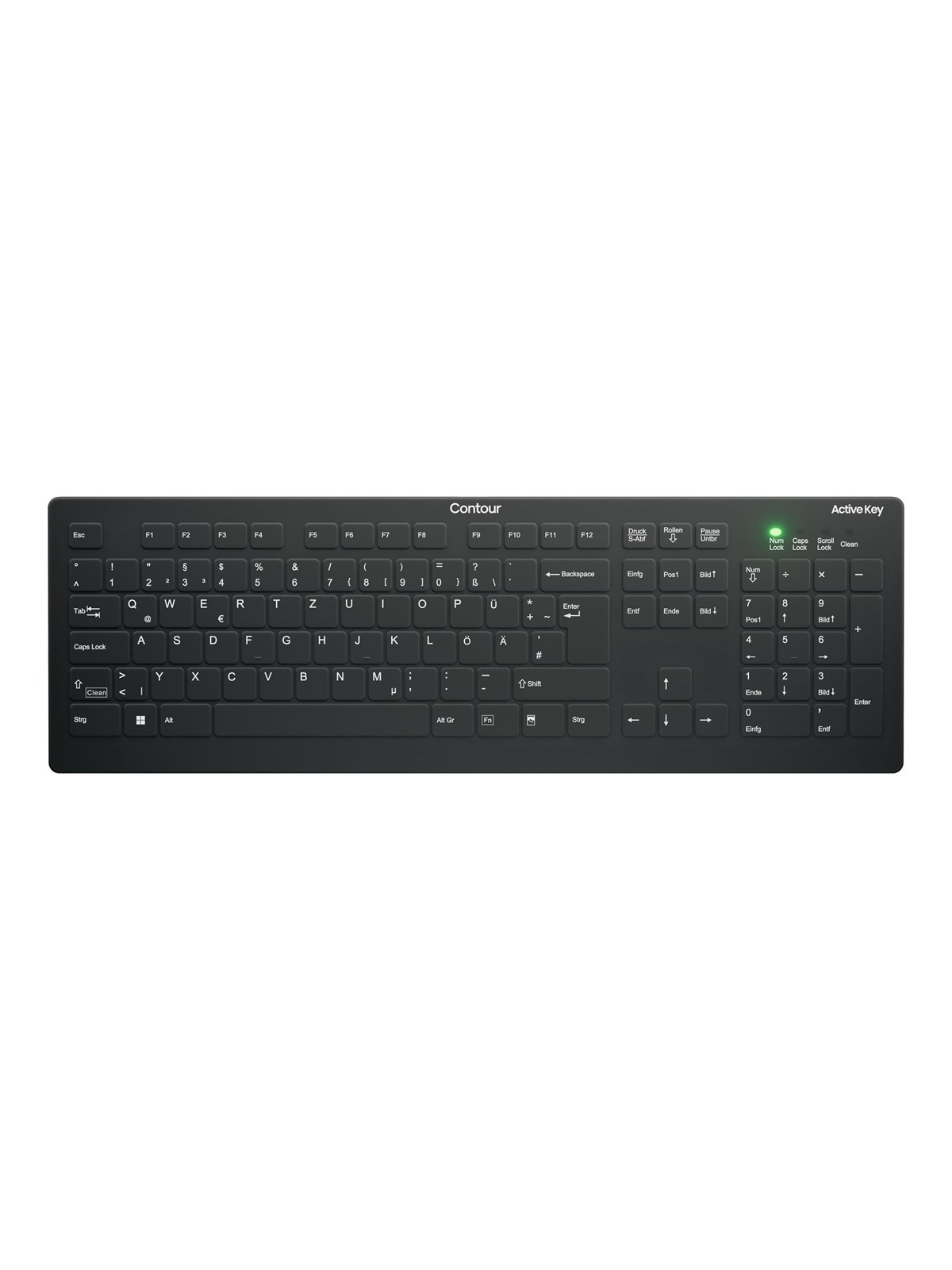 Cherry Contour Active Key QuickClean AK-C8112 - keyboard - medical hygienic design full size - QWERTZ - German - black Input Device - Tastatur - Deutsch - Schwarz