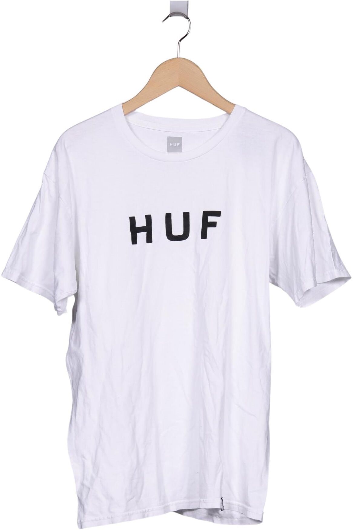 huf Herren T-Shirt, Weiß, Gr. L, Baumwolle - Second Hand