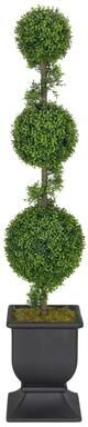 "Puleo International 60"" Topiary Triple Ball Boxwood Artificial Tree"