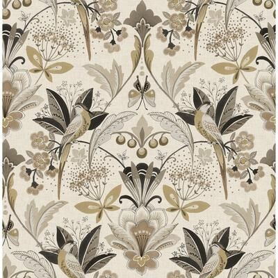 A-Street Prints Bernadette Black Garden Wilderness Wallpaper