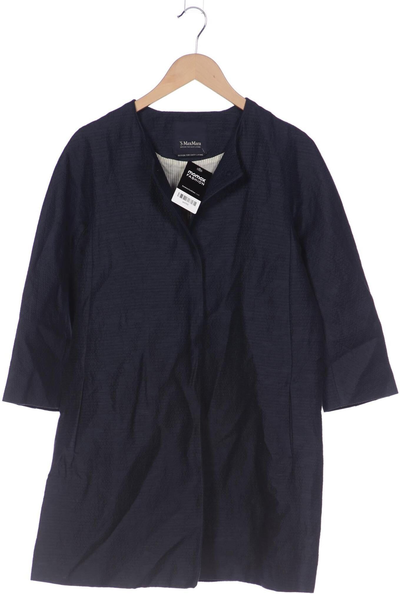 Max Mara Damen Mantel, Marineblau, Gr. EU 34, Baumwolle / Seide / Synthetik / Leinen - Second Hand