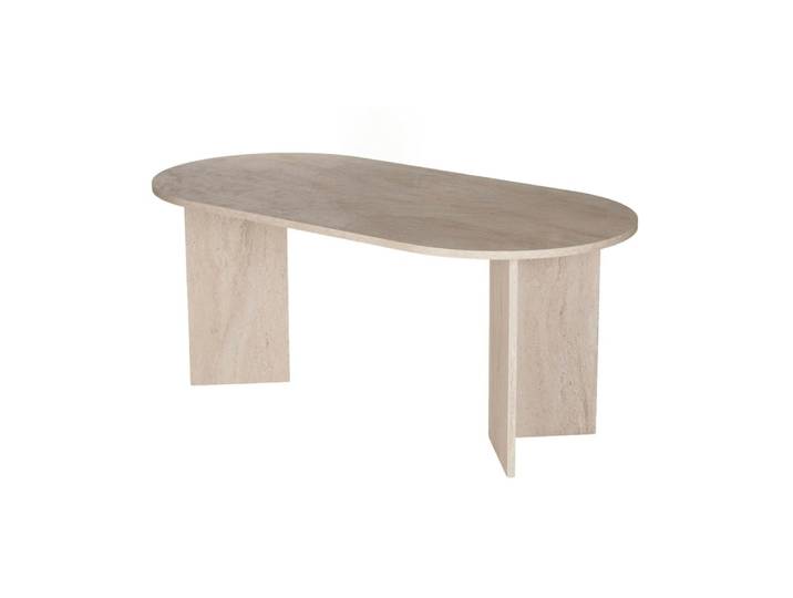 Table à manger ovale 200 cm décor travertin