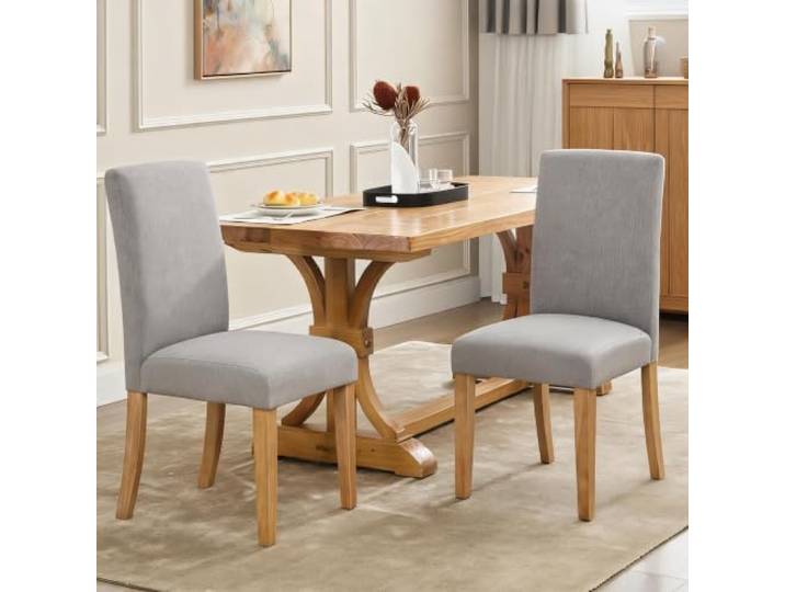GarveeHome 4er-Set Moderne Esszimmerstühle Mit Gepolstertem Leinenbezug Belastbar Bis 120 kg