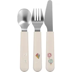 MEPAL Mio Kinderbesteck-Set Sunshine & Rainbow 3-tlg. - weiß|beige