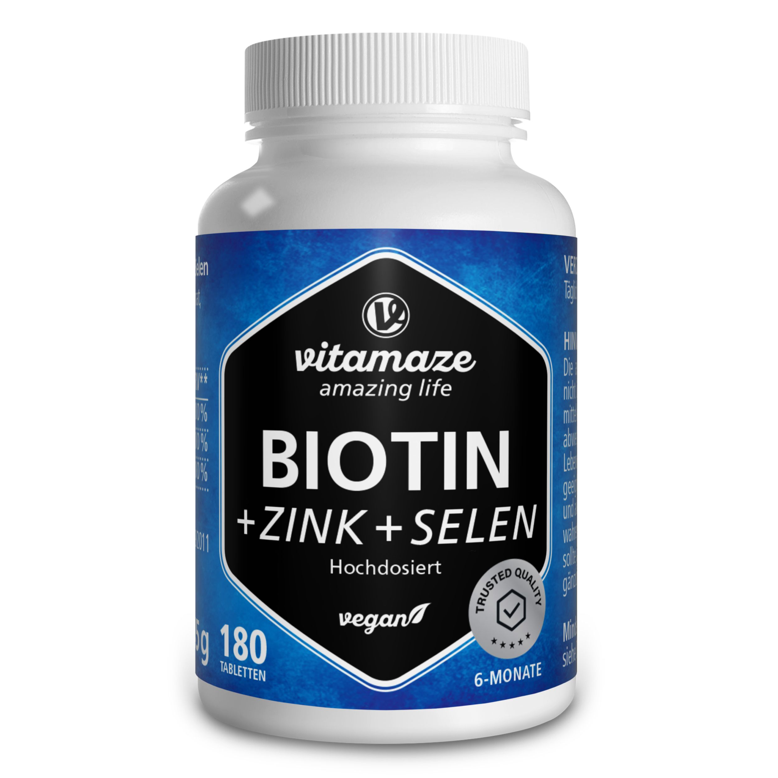 Biotin 10 mg hochdosiert+Zink+Selen Tabletten 180 St