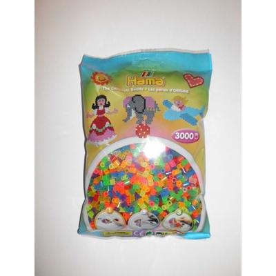 Hama® Bügelperlen midi Beutel 3.000 Stück Trsp. Neon.