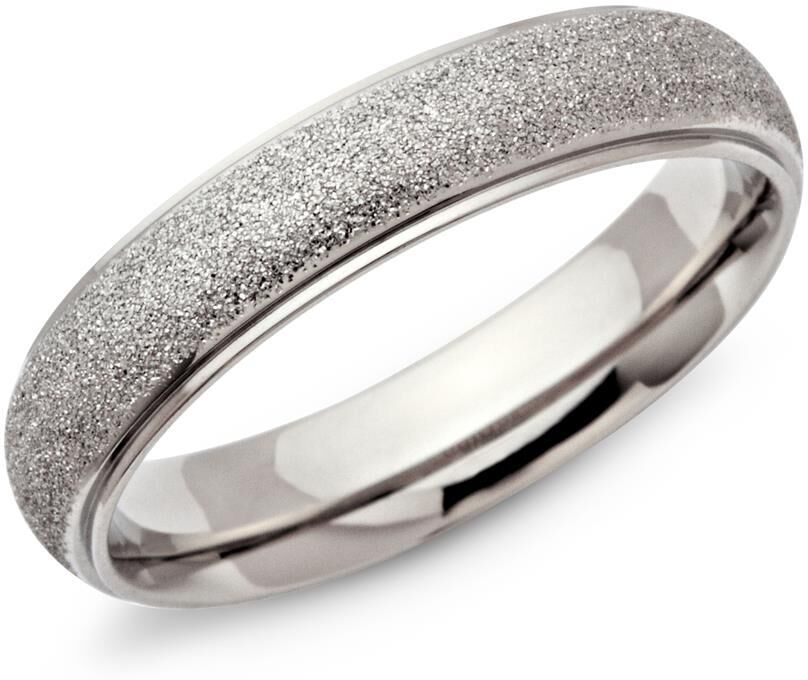 Unique Diamantierter Edelstahlring 5mm breit silber