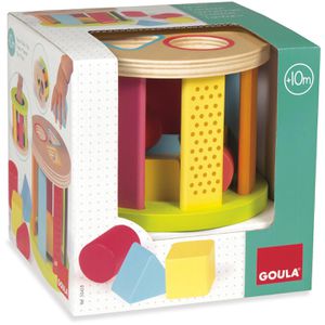 Goula Motorikspielzeug 53455, Trommel, Steckspiel aus Holz, ab 10 Monate