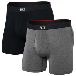 Boxershorts Saxx Vibe Xtra Soft Comfort Boxer Brf Fly 2Pk Größe: L /  schwarz/grau