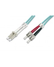 DIGITUS Professional Patch-Kabel ST multi-mode M bis LC Multi-Mode M 1 m Glasfaser 50/125 Mikrometer OM3 gestiefelt halogenfrei Aquamarin (DK-2531-01/3)